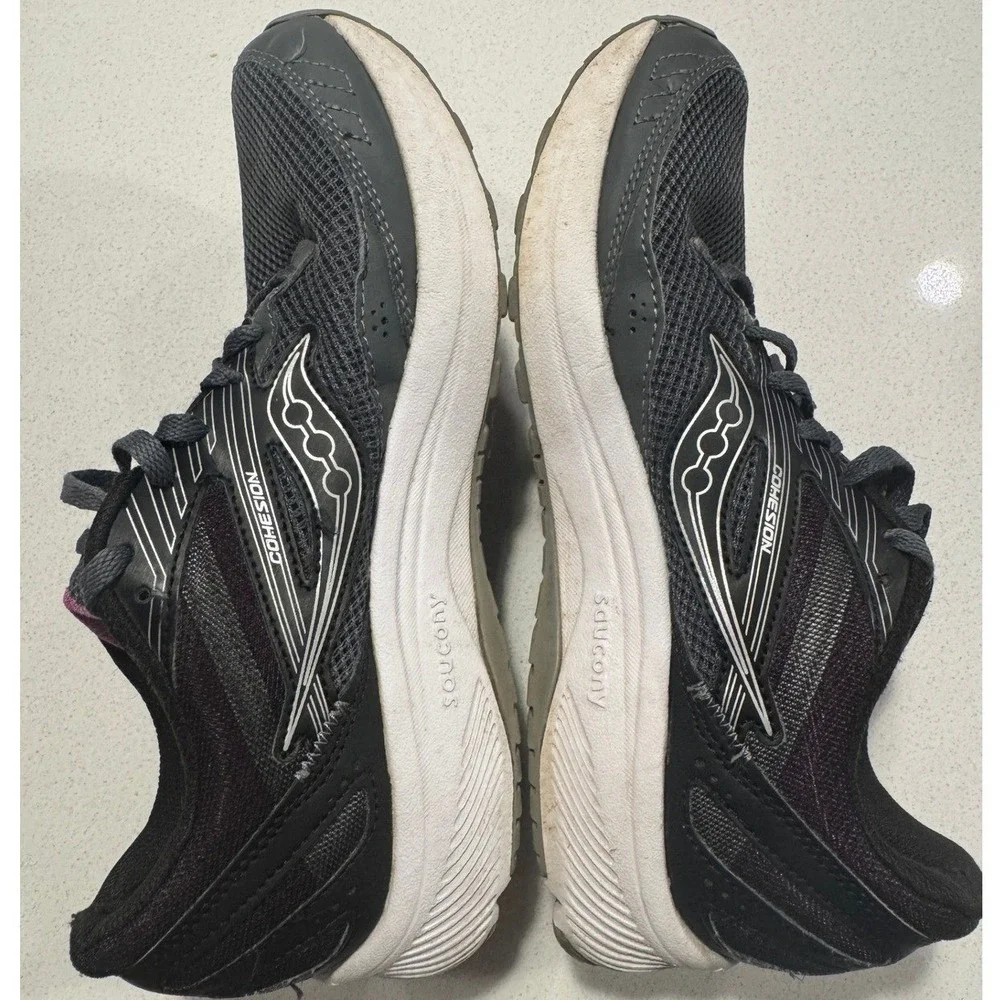 Saucony Cohesion Womens Running‎ Shoes Grey Black Pink Athletic Sneakers